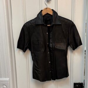 Women’s Black Leather Shirt
